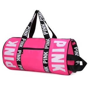 ViS Victorias Pink Double Strap Duffle / Gym Bag